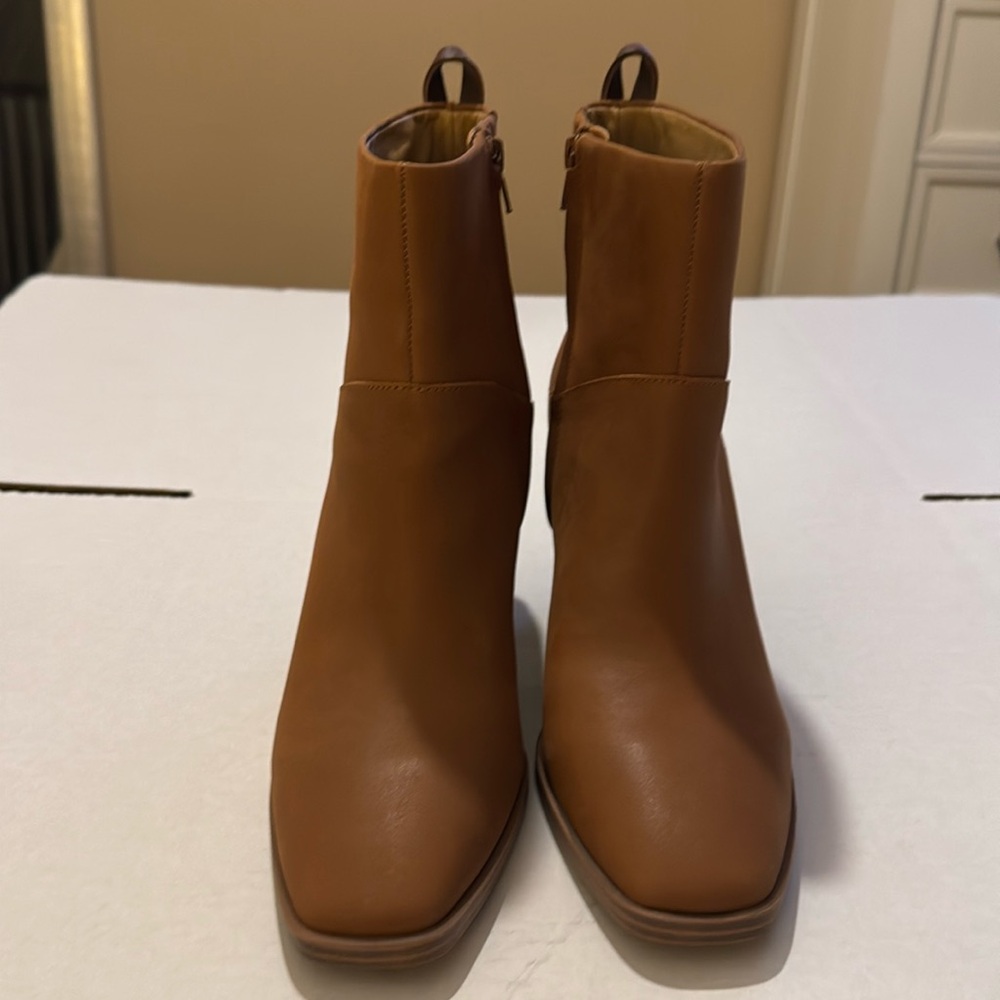 Brown genuine leather ankle boots